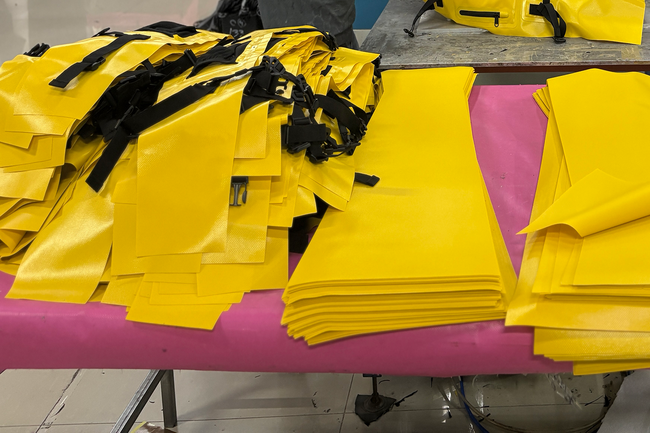 bag materials on a table